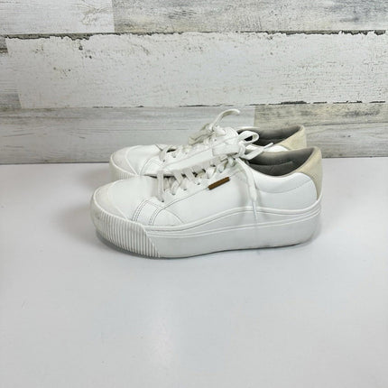 Dr. Scholl's Women's Time Off Taupe Casual Sneakers Size 8 Medium White Leather