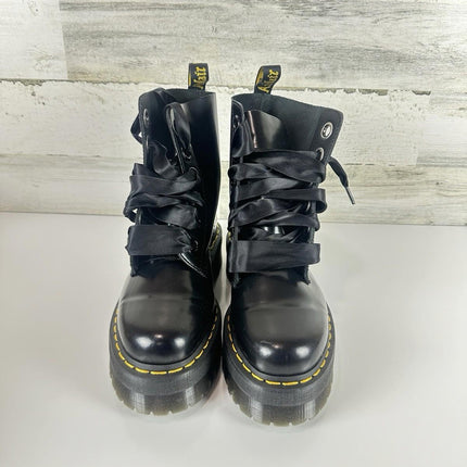 Dr. Martens Women's Molly Combat Boot Black Buttero Leather Size 8