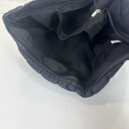 CALUOMATT Large Puffer Tote Bag for Women Padded Quilted Hobo Bags, Black