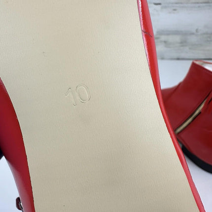 XYD Women's Formal Pointed Closed Toe Flats Ankle Boots Low Heel Booties, Siz 10