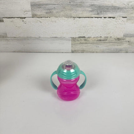 Nuby 3 Piece No-Spill Grip N’ Sip Sippy Cup w Soft Flex Spout, 2 Handles, 10 oz