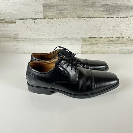 Clarks Men's Tilden Cap Oxford Black Leather Tilden Cap Size 10.5 W New with Box