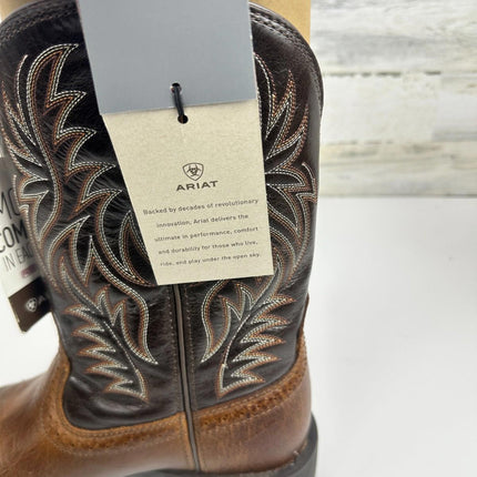 ARIAT Mens Sport Wide Square Toe Western Boot Peanut Butter/Chaga Brown 9.5 Wide