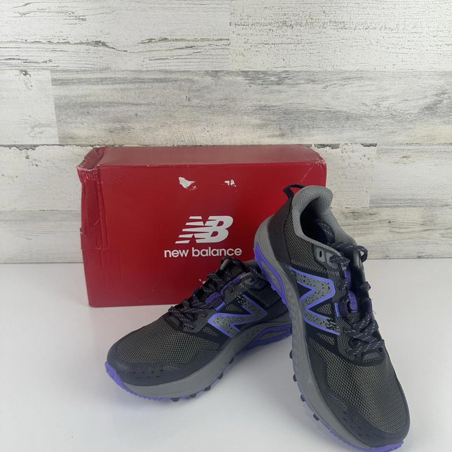 New Balance Women's 410 V8 Trail Running Shoes,Grey/Electric Indigo/Black Size 8