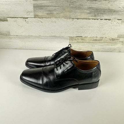 Clarks Men's Tilden Cap Oxford Black Leather Tilden Cap Size 10.5 W New with Box