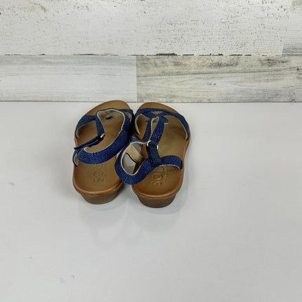 Naturalizer SOUL Women's Solo Flat Sandal Blue Textured Fabric 8 M