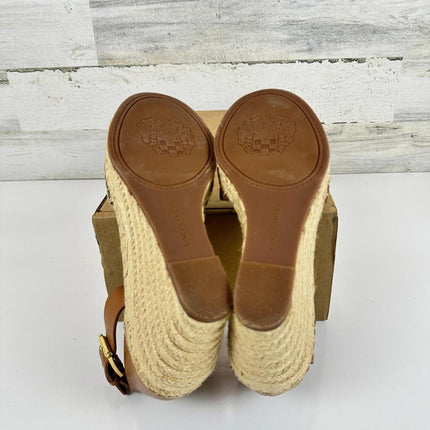 Vince Camuto womens Leera Espadrille Wedge Sandal, Tan,Size 9