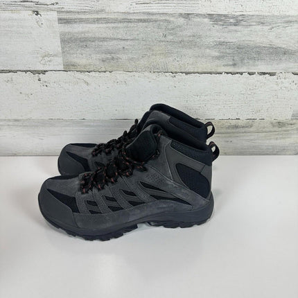 Columbia Men's Crestwood Mid Waterproof Hiking Boot Size 9.5 Wide Black Charcoal