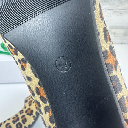 Women's Classic Round Toe Pump Kitten Low Heel Shoes Suede Leopard 42 - US 9.5 M