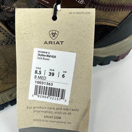 ARIAT Women's WMS Skyline Mid H2o DRK BRN Hiking Boot Size 8.5 B Medium,10031363