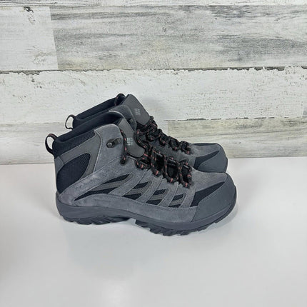 Columbia Men's Crestwood Mid Waterproof Hiking Boot Size 9.5 Wide Black Charcoal