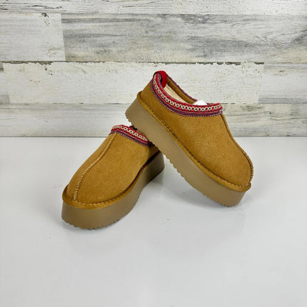 INPAKSA Women's Slippers Platform Mini Boots Short Ankle Boot Fur Fleece Siz 7.5