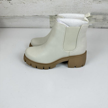 Soda PIONEER ~ Women Lug Sole Mid Heel Chelsea Fashion Ankle Bootie, Size 6.5