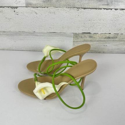 Flower High Heels for Women Calla Lily Open Toe Floral Stilettos Heels, Size 8.5