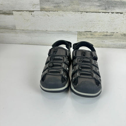 Skechers Men's Slip On Tresmen Outseen Canvas Fisherman Sandal,Gray, Size 8