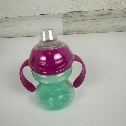 Nuby 3 Piece No-Spill Grip N’ Sip Sippy Cup w Soft Flex Spout, 2 Handles, 10 oz