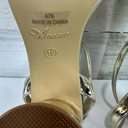 Athlefit Chunky Heels for Women Block Heeled Sandals Square Toe Ankle Strap Sz10