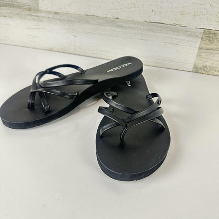 Volcom Women's School Flip Flop Sandals Black Size 8 Medium US