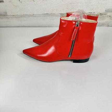 XYD Women's Formal Pointed Closed Toe Flats Ankle Boots Low Heel Booties, Siz 10