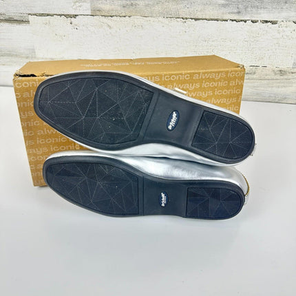 Dr. Scholl's Women's Wexley Jane Ballet Flat Mary Jane Flat Silver Smooth, Sz 9W