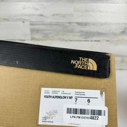 The North Face Alpenglow V WP Kids Hiking Shoes Fuschia Pink/Coral Sunrise Size7