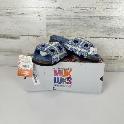 MUK LUKS Women's Gigi Crochet Sandal, Chambray, Size 7