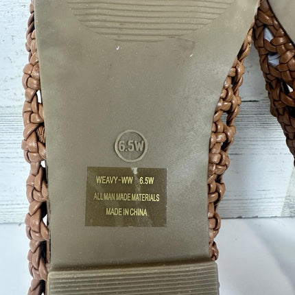 CUSHIONAIRE Women's Weavy Squared Toe Woven Ballet Flat, Memory Foam, Size 6.5 W