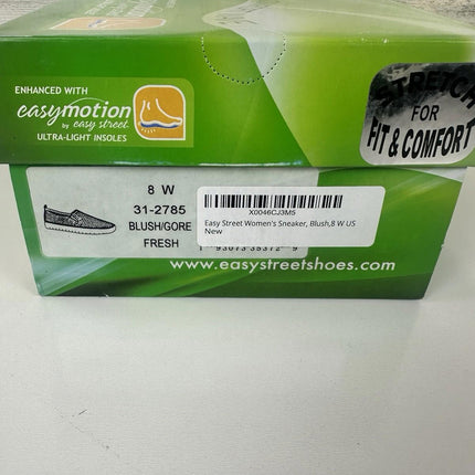 Easy Street Women's Sneaker, Blush, Size 8 Wide