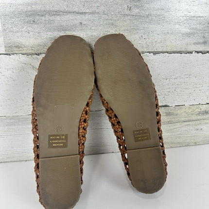 CUSHIONAIRE Women's Weavy Squared Toe Woven Ballet Flat, Memory Foam, Size 6.5 W