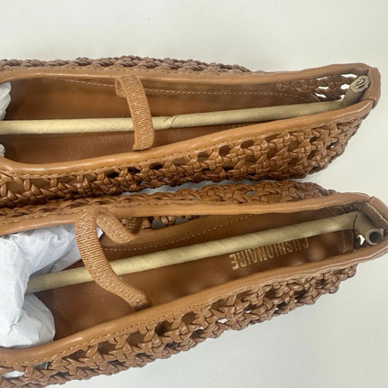 CUSHIONAIRE Women's Weavy Squared Toe Woven Ballet Flat, Memory Foam, Size 6.5 W