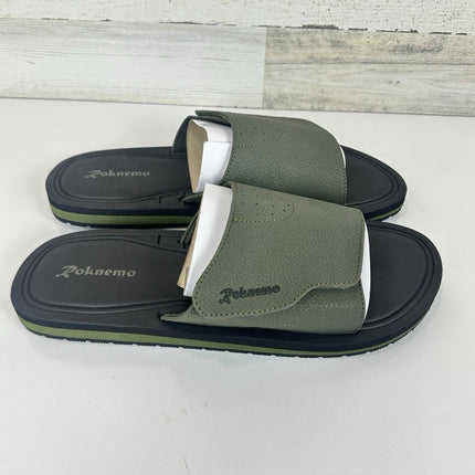 Men's SLIDE SANDALS Adjustable Athletic Casual ROKNEMO Lightweight Size 14 Green