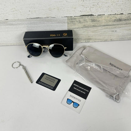 NIDOVIX Kids Polarized Sunglasses Classic Metal Frame for Boys & Girls