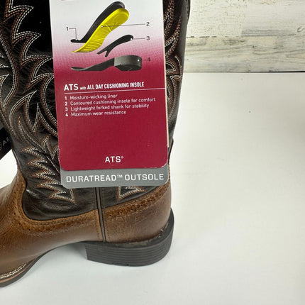 ARIAT Mens Sport Wide Square Toe Western Boot Peanut Butter/Chaga Brown 9.5 Wide