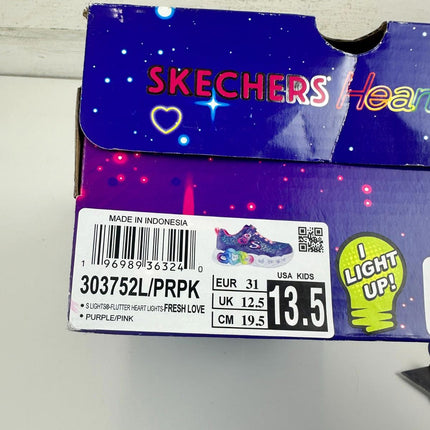 Skechers Kids Girls Infinite Heart Lights-Fresh Sneaker, Purple/Pink, Size 13.5