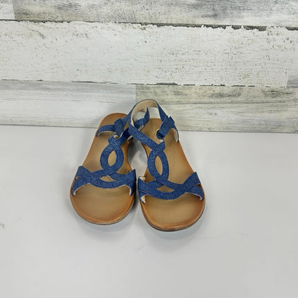 Naturalizer SOUL Women's Solo Flat Sandal Blue Textured Fabric 8 M