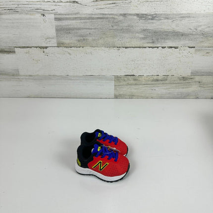 New Balance Kid's Fresh Foam Arishi V2 Bungee Running Shoe, Neo Flame,Red Size2W