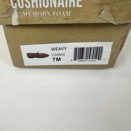 CUSHIONAIRE Women's Weavy Squared Toe Woven Ballet Flat, Memory Foam, Size 6.5 W