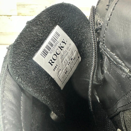 ROCKY Side Zipper Jump Men's Boot, Black, Nonmetallic, Oil & Slip Resisting, 11M