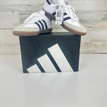 adidas Unisex Samba Indoor Sneaker, White/Black/Vivid Red, Size 5.5 Men,6.5Women