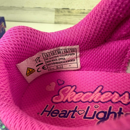 Skechers Kids Girls Infinite Heart Lights-Fresh Sneaker, Purple/Pink, Size 13.5