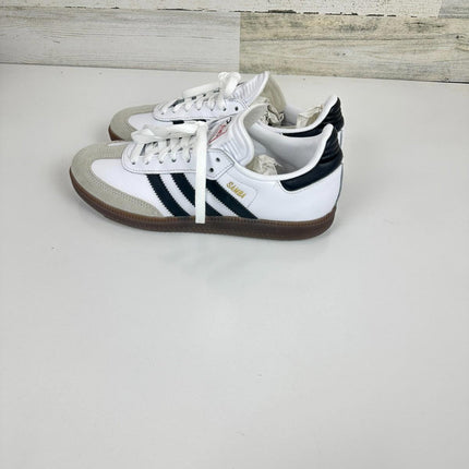 adidas Unisex Samba Indoor Sneaker, White/Black/Vivid Red, Size 5.5 Men,6.5Women