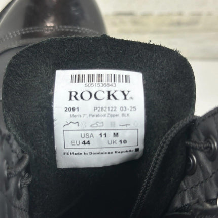 ROCKY Side Zipper Jump Men's Boot, Black, Nonmetallic, Oil & Slip Resisting, 11M