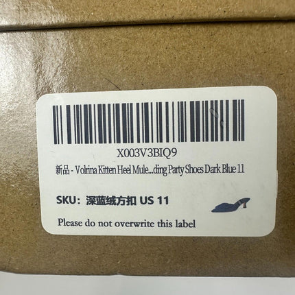 Volrina Kitten Heel Mules Sandals for Women Pointed toe Square Buckle, Size 11