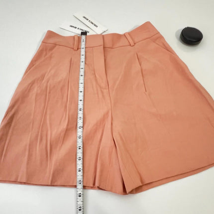 Veronica Beard Noemi High Waist Linen Blend Shorts in, Coral, Size 2