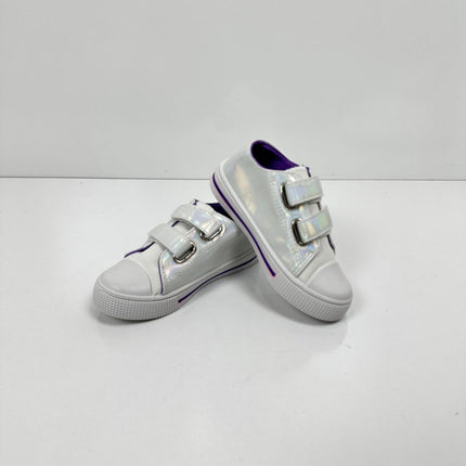 FUNCOO PLUS Toddler Kids Canvas Shoes Girls Casual Walking Sneakers with Hook, 9