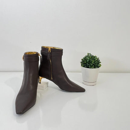 Donna Karan New York Women's Clair High Heel Ankle Booties - Chocolate, Size 7M