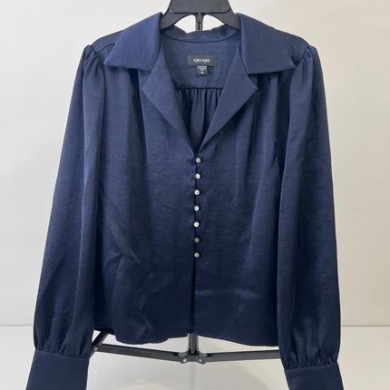 Karen Kane Shirred Women’s Blouse, Color NAV , Size XL, 3L11812