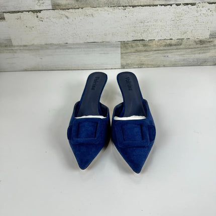 Volrina Kitten Heel Mules Sandals for Women Pointed toe Square Buckle, Size 11