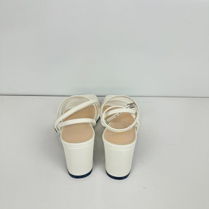 LACUONE Strappy Heels for women Block Heels Square Toe Chunky Ankle, Size 8.5