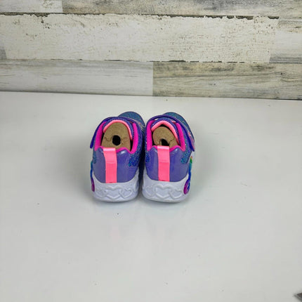 Skechers Kids Girls Infinite Heart Lights-Fresh Sneaker, Purple/Pink, Size 13.5